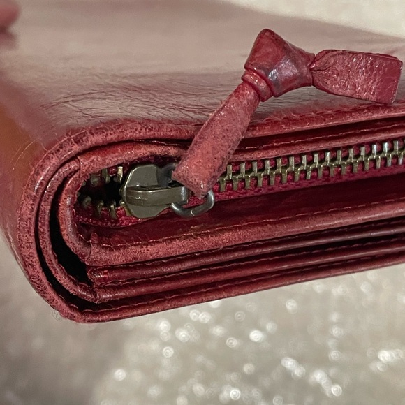 Balenciaga long Red leather wallet - Picture 4 of 9